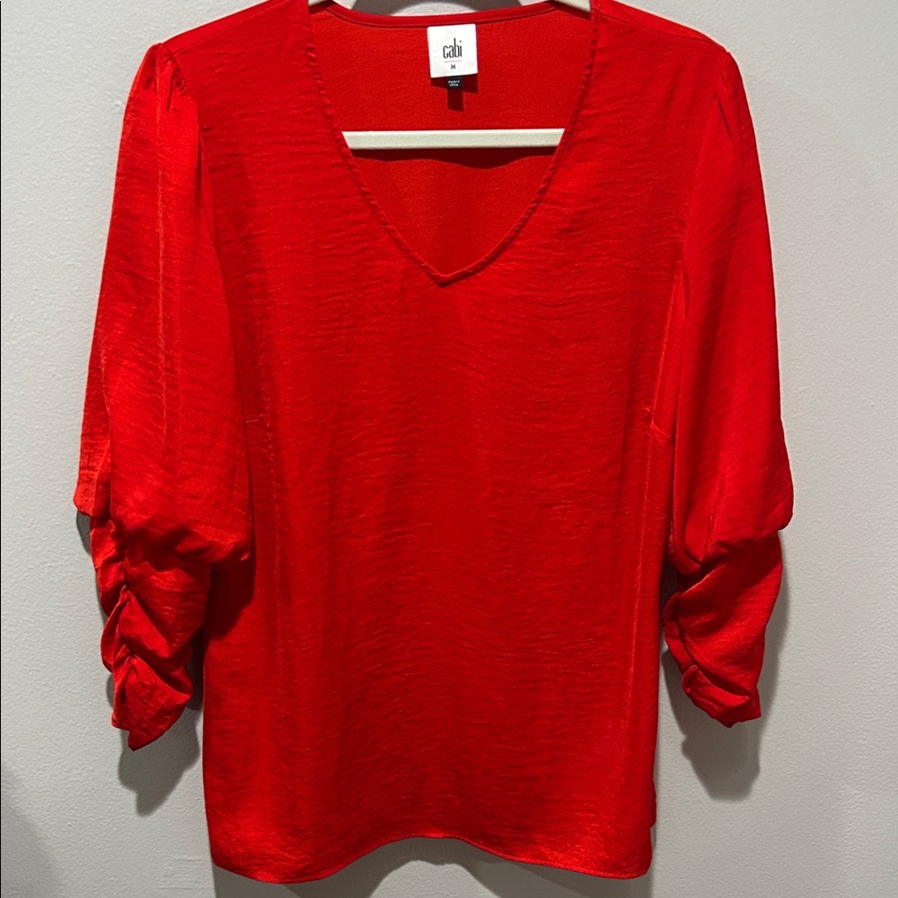 CAbi Red V-Neck Blouse